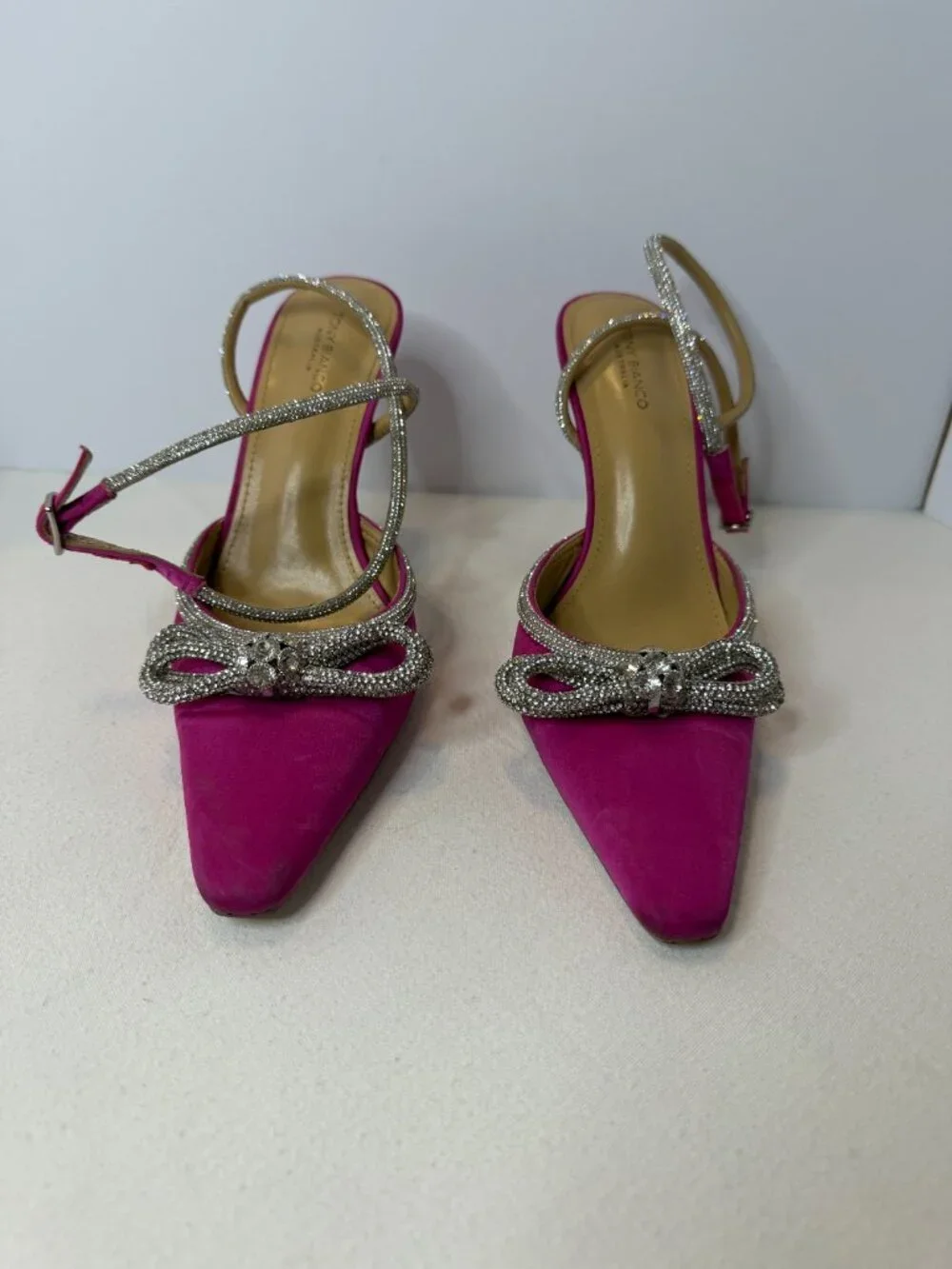 Tony Bianco Eros Pump‎ Pink Satin with Crystal Embellishments Size 9 1/2
